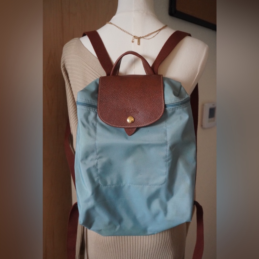 Longchamp Brown and Blue Women's Backpack